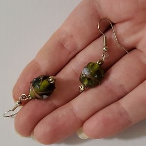 5/$20 - green dangle earrings